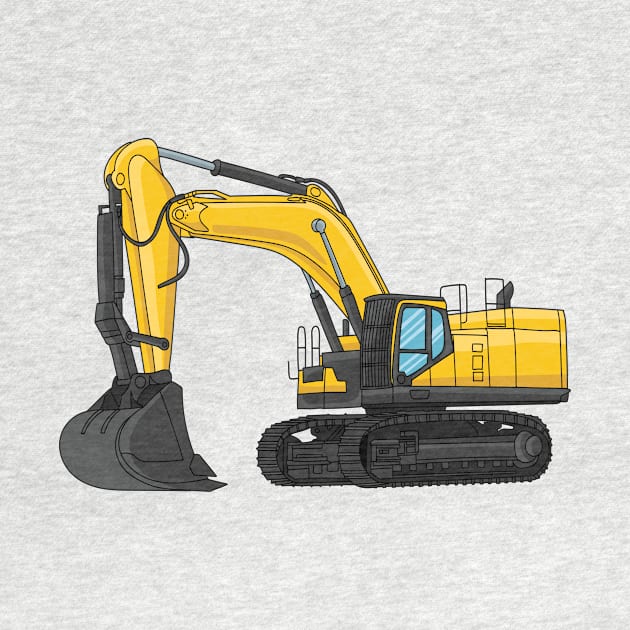 Crawler excavator cartoon illustration by Cartoons of fun